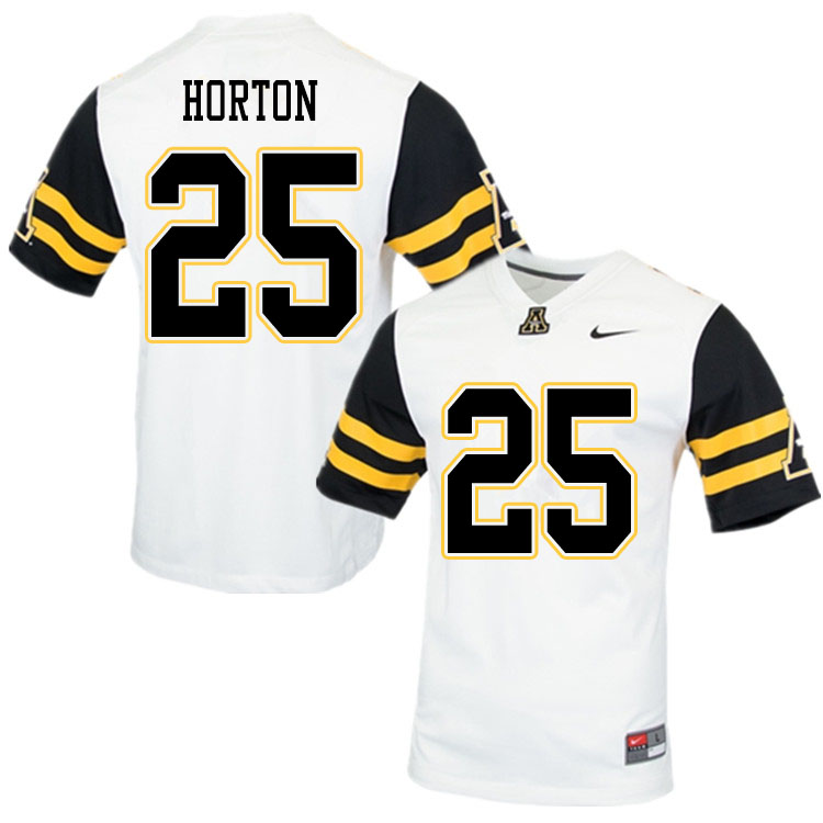 Men #25 Sean Horton Appalachian State Mountaineers College Football Jerseys Sale-White - Click Image to Close